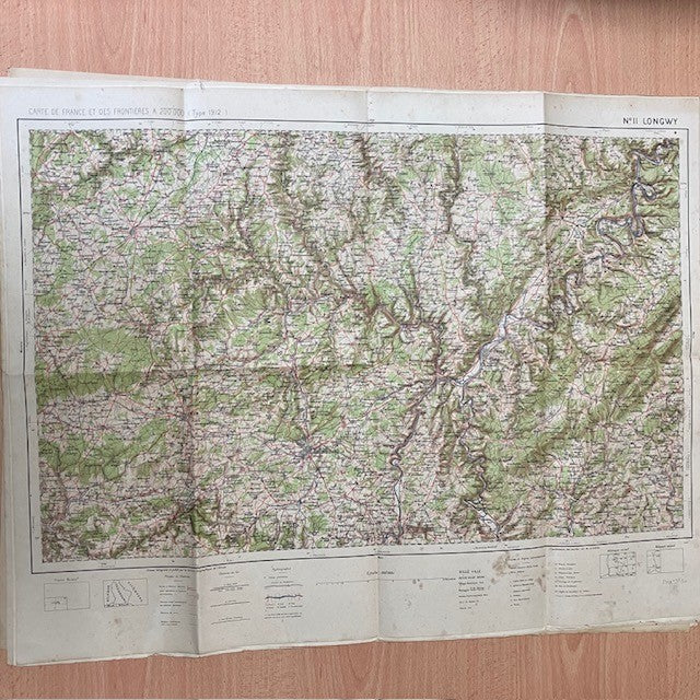 Ancienne Carte Géographique De L'Armée N° 11 Longwy