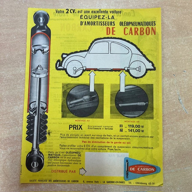 Document Publicité Affiche Votre 2CV Amortisseurs De Carbon