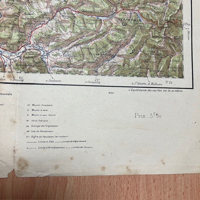 Ancienne Carte Géographique De L'Armée N°27 Nancy