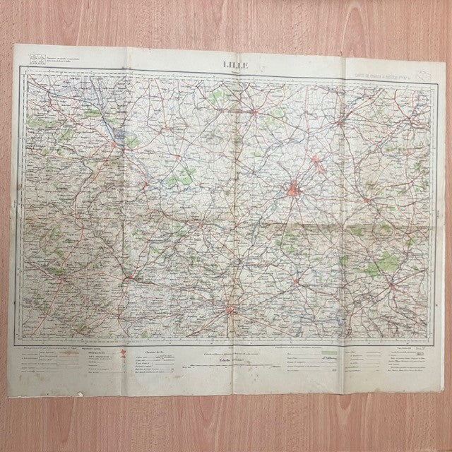 Ancienne Carte Géographique De L'Armée Lille ( Dunkerque )