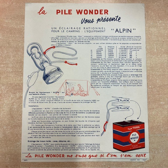 Document Publicité Affiche La Pile Wonder