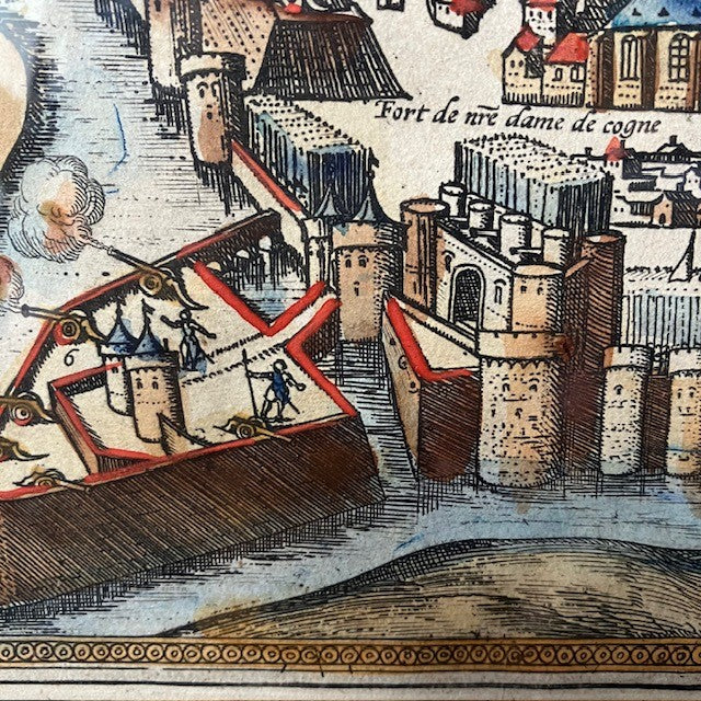 Gravure Rare Carte Vue Plan La Rochelle Siège Du Duc D'anjou 1573