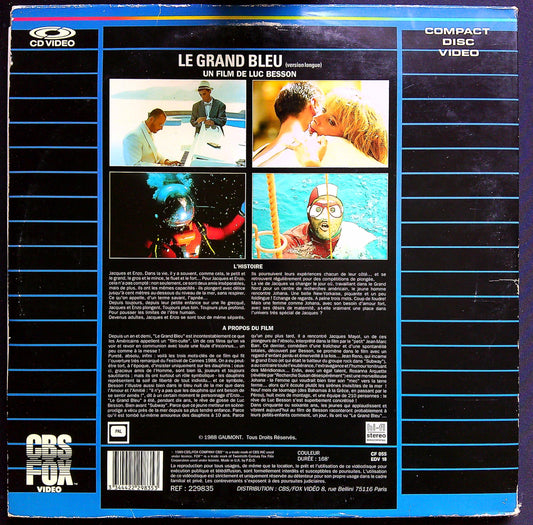 Laser Disc Le Grand Bleu