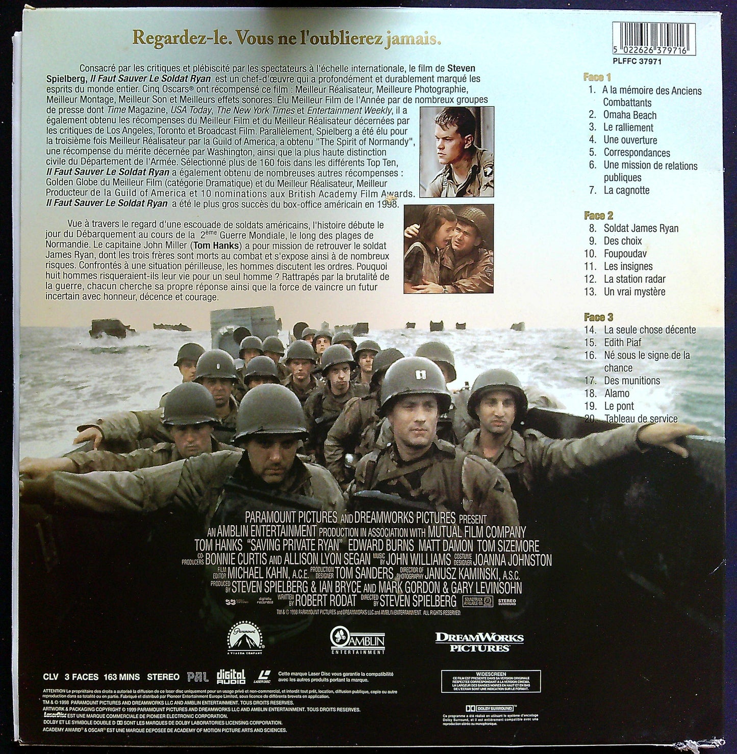 Laser Disc Il Faut Sauver Le Soldat Ryan