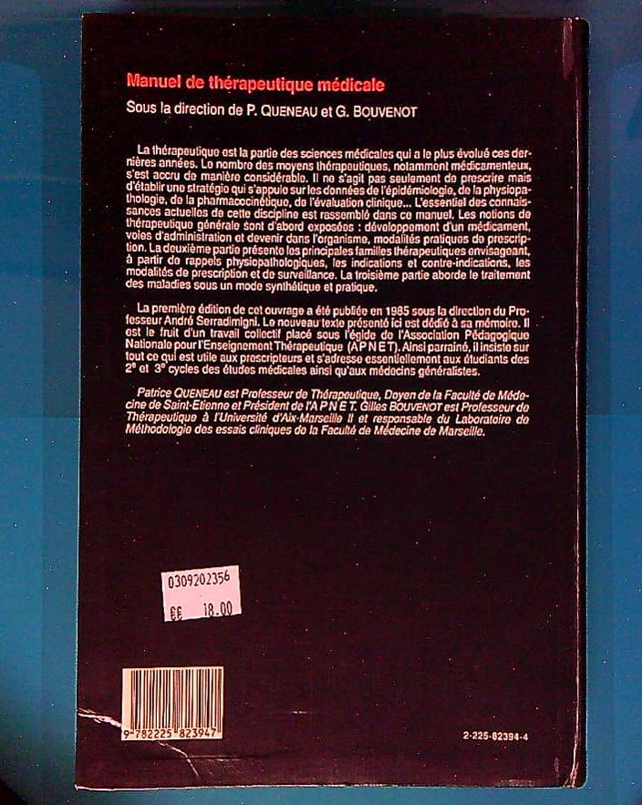 Livre Manuel De Thérapeutique Médicale, Par P.queneau, G. Bouvenot