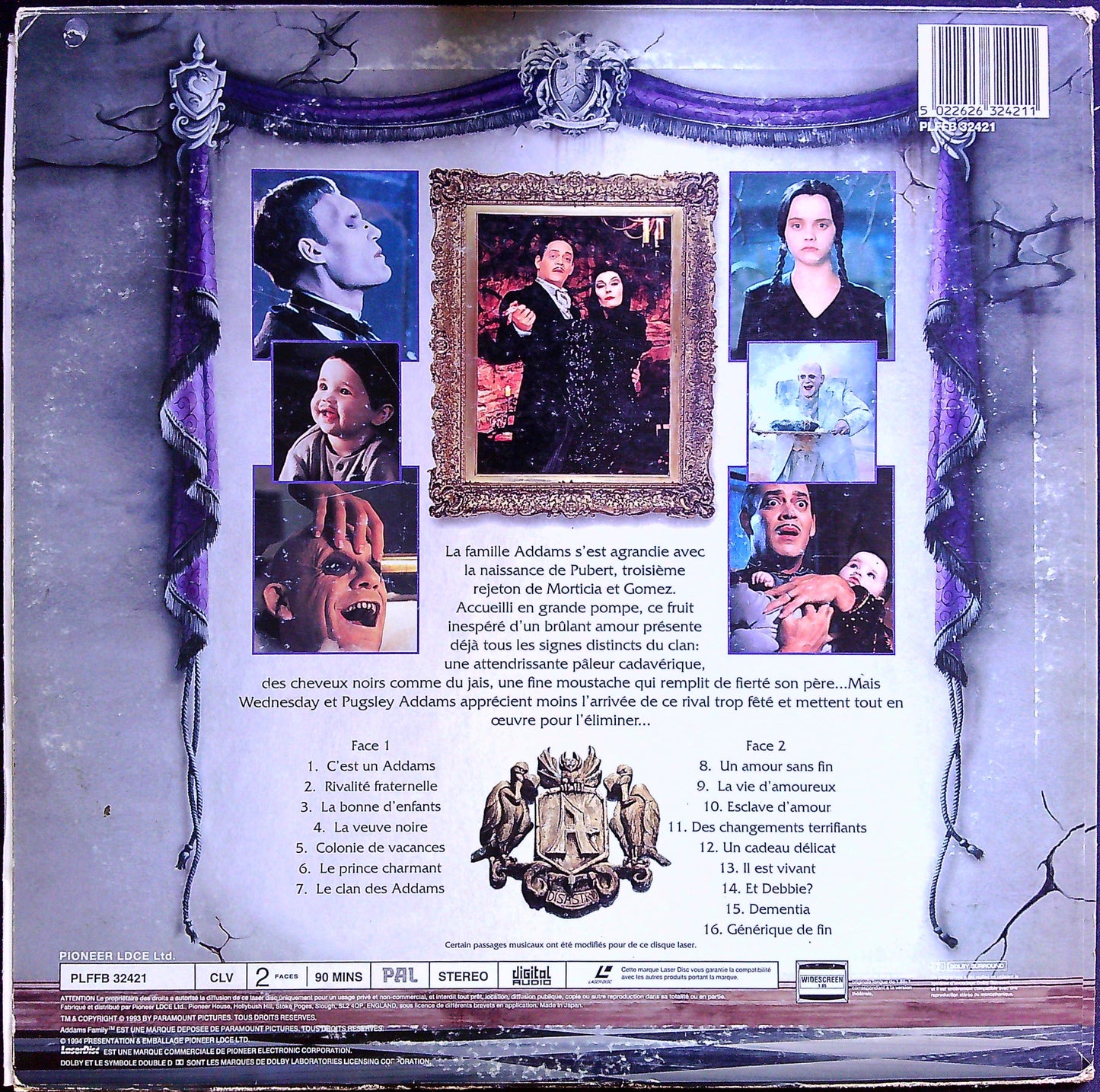 Laser Disc Les Valeurs De La Famille Addams