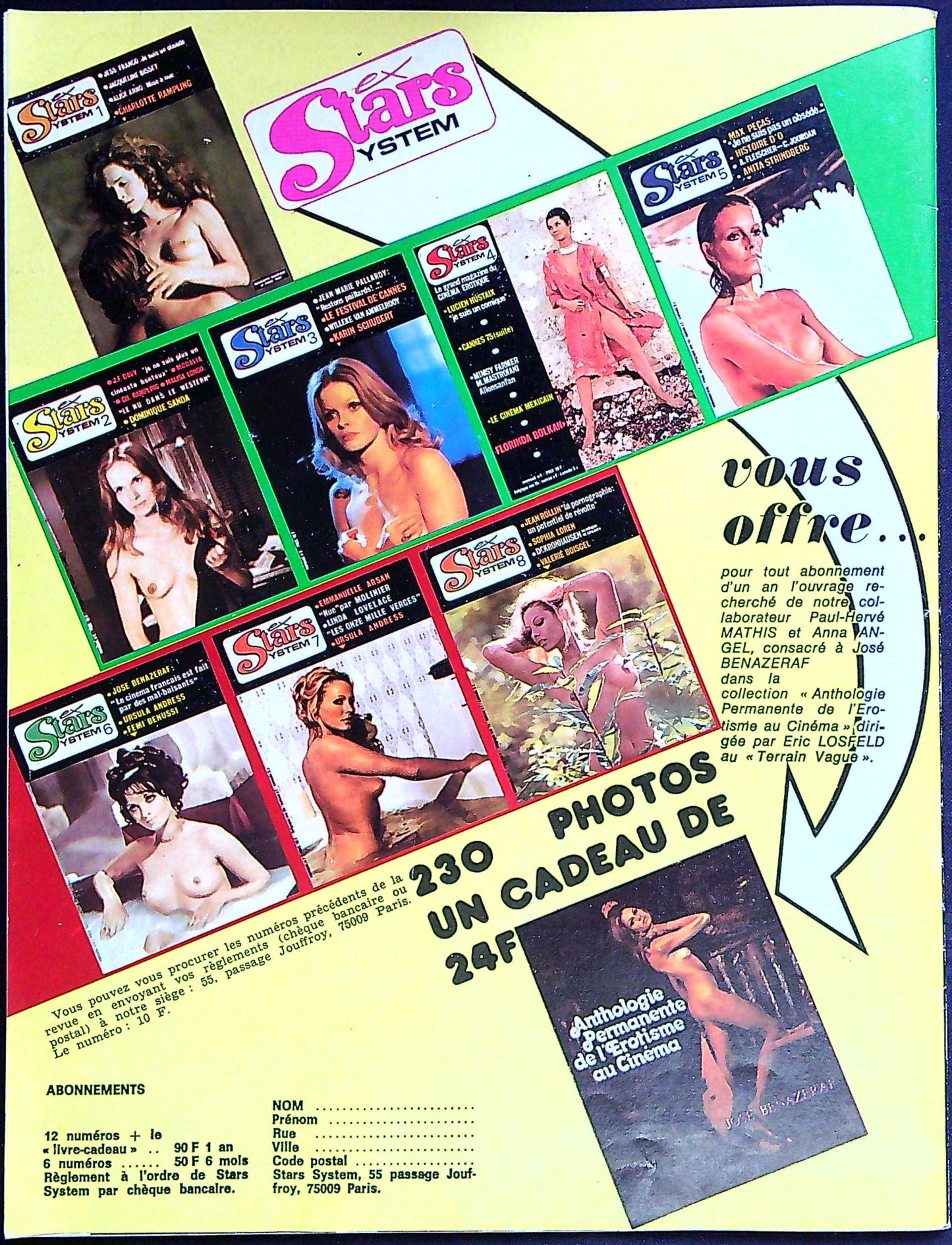 Magazine Erotique ex Stars System N° 10 Sylvia Kristel Emmanuelle 2