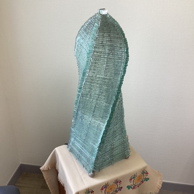 Grande Lampe à Poser En Lame De Verre Tour