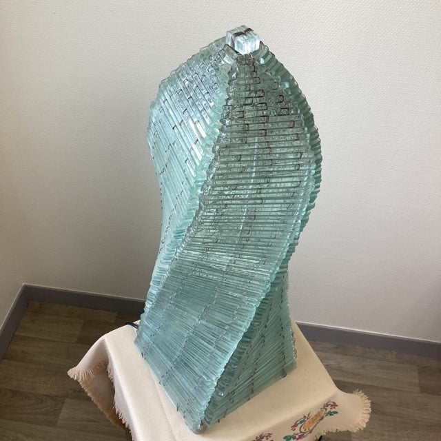 Grande Lampe à Poser En Lame De Verre Tour