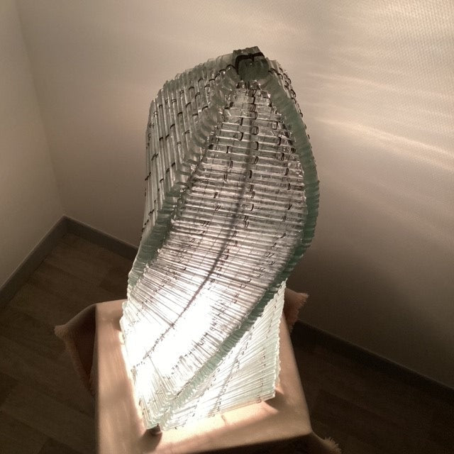 Grande Lampe à Poser En Lame De Verre Tour