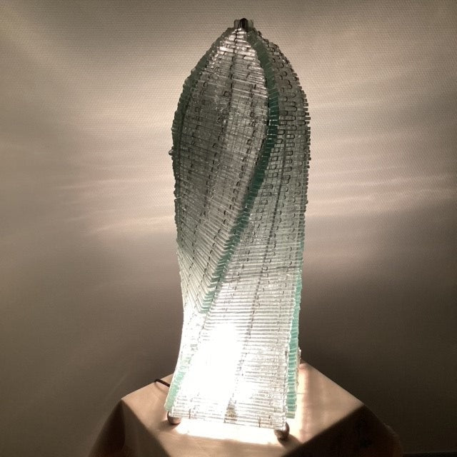 Grande Lampe à Poser En Lame De Verre Tour