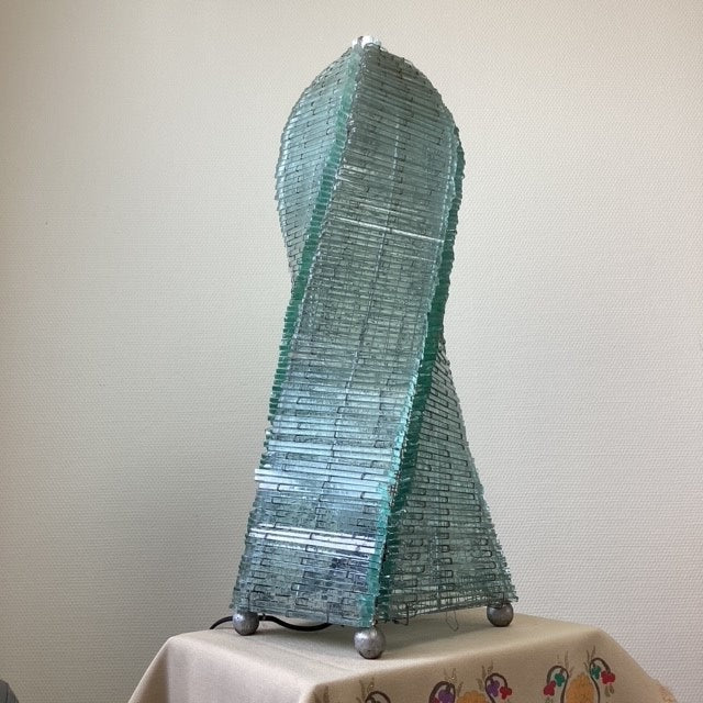 Grande Lampe à Poser En Lame De Verre Tour