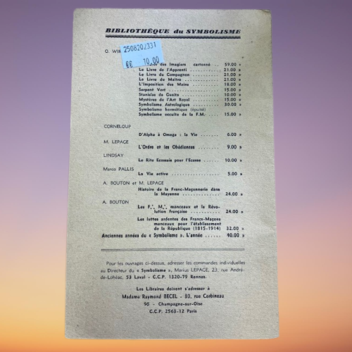 Livre Le Symbolisme Revue Bimestrielle, Numéro 383, Fondateur Oswald Wirth