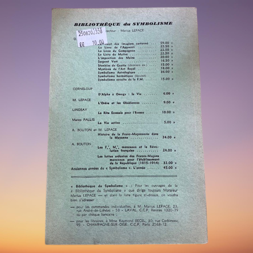 Livre Le Symbolisme Revue Bimestrielle, Numéro 388, Fondateur Oswald Wirth