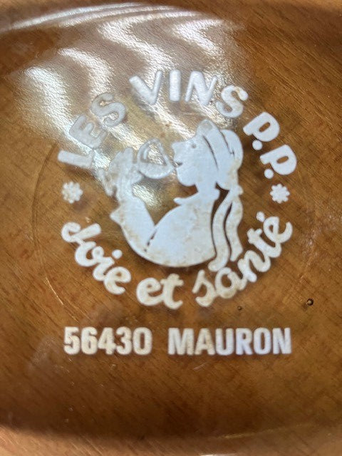Cendrier Publicitaire Les vins P.P. Pierre Pérot 56430 Mauron Bretagne