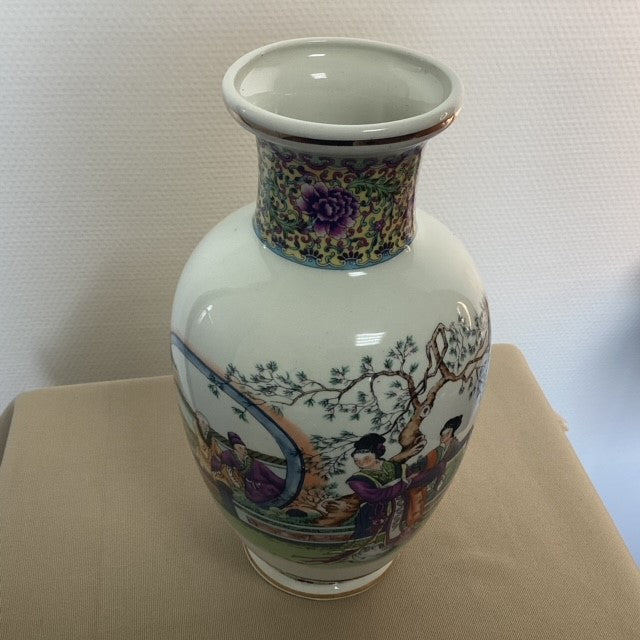Vase Céramique Asiatique Signé Fratelli Gialletti FG