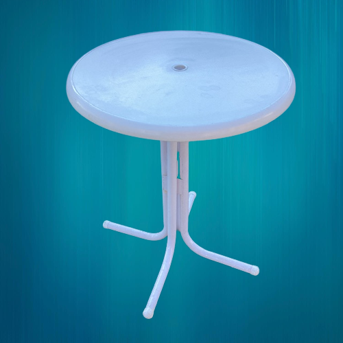 Petite Table Bistrot Blanche, Plateau Rond Plastique