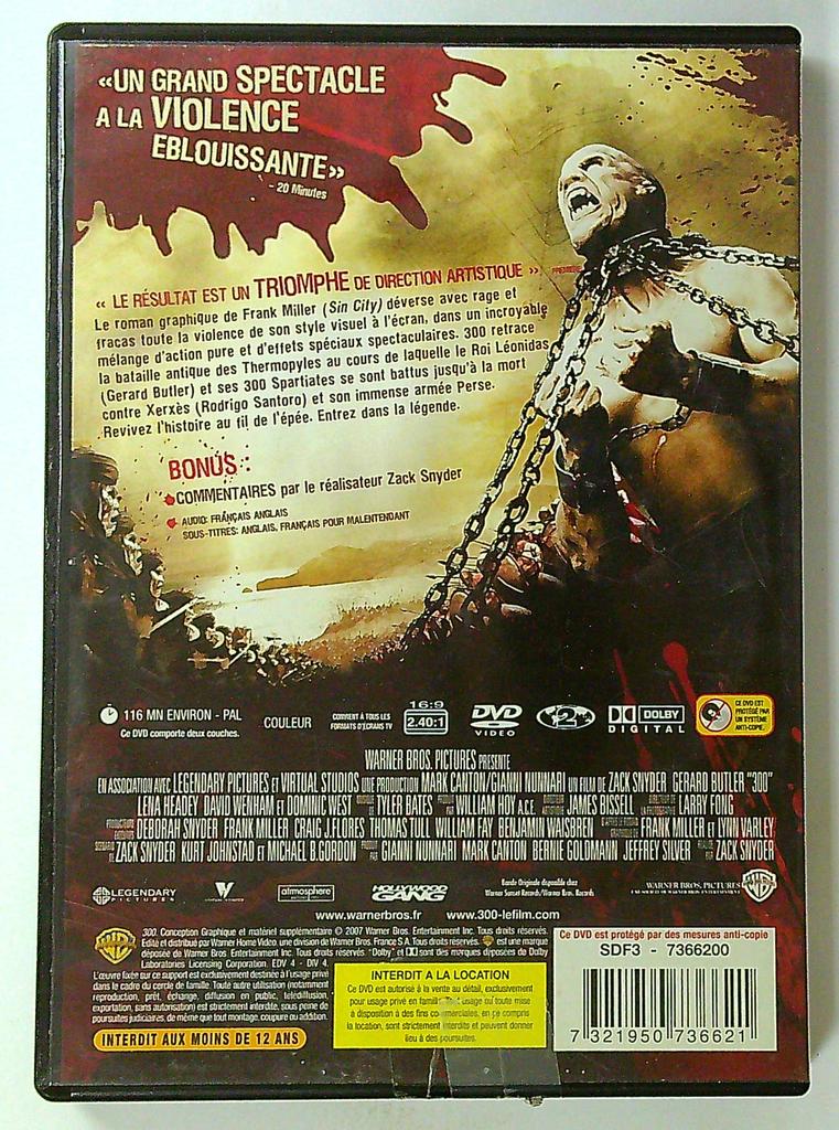Dvd 300 action Guerre Fantastique