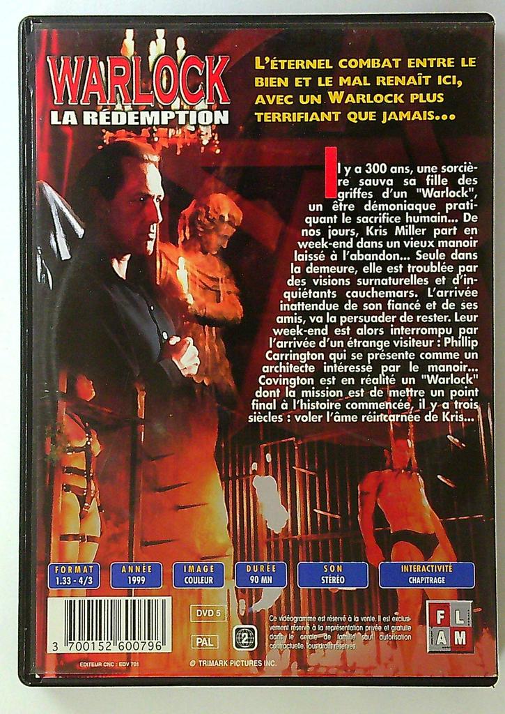 Dvd Warlock La Rédemption trimark Pictures Bruce Payne