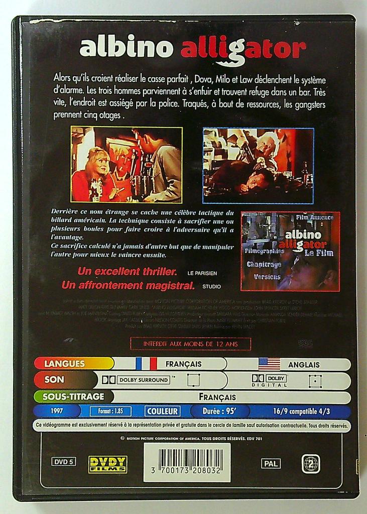 Dvd Albino Alligator Thriller Kevin Spacey