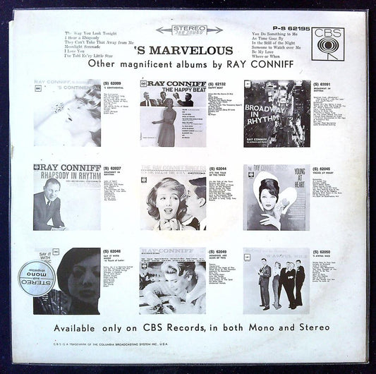 Vinyle Ray Conniff - 's marvelous - Cbs P-s 62195