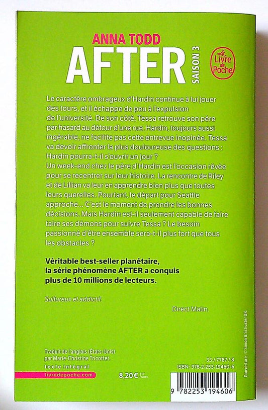 after Saison 3 Anna Todd Livre de Poche