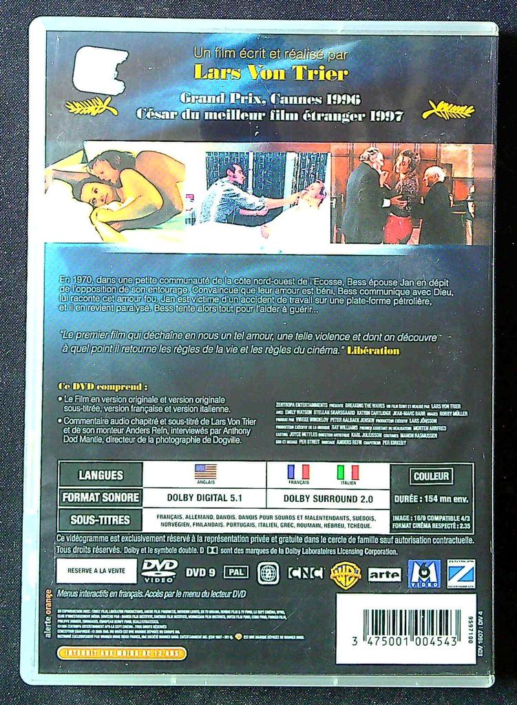 Dvd – Breaking the Waves – Cinéma – Grand Prix Cannes