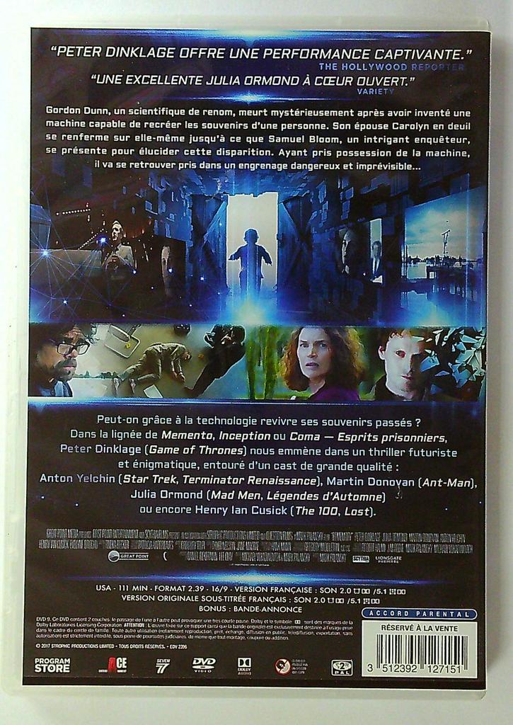 Dvd Rememory La Machine Peter Dinklage