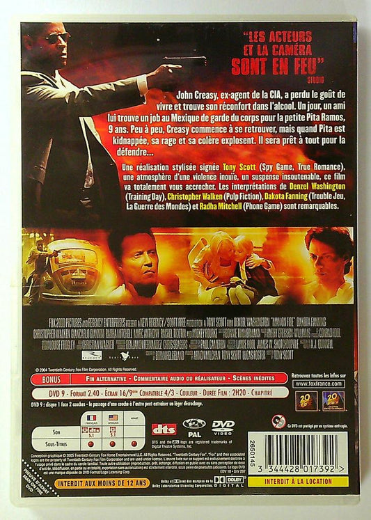 Man on Fire dvd Denzel Washington Tony Scott