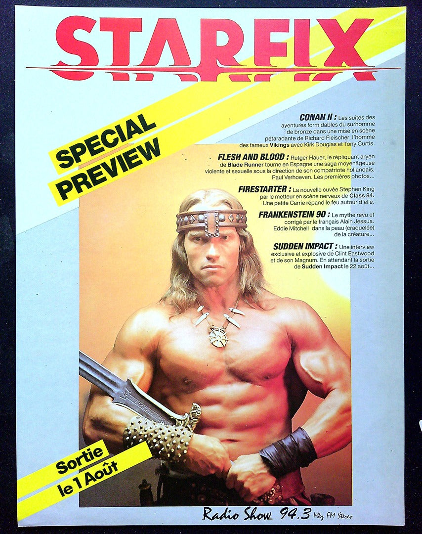Affiche de Kiosque Plv Promo Magazine Starfix Special Preview Conan Ii Schwarzenegger