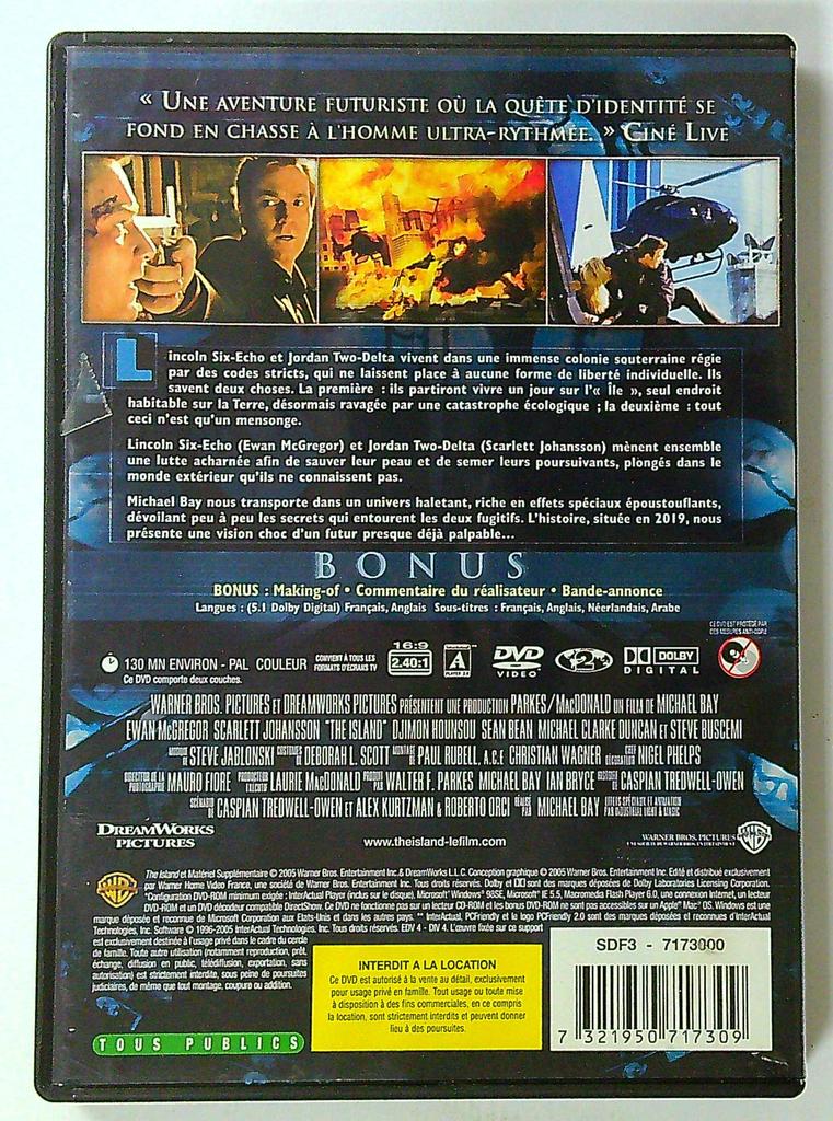 Dvd The Island Ewan Mcgregor Scarlett Johansson Michael Bay