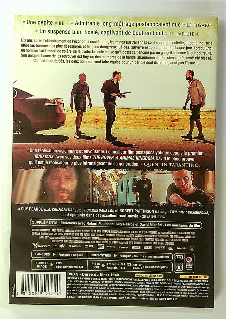 Dvd The Rover avec Guy Pearce et Robert Pattinson