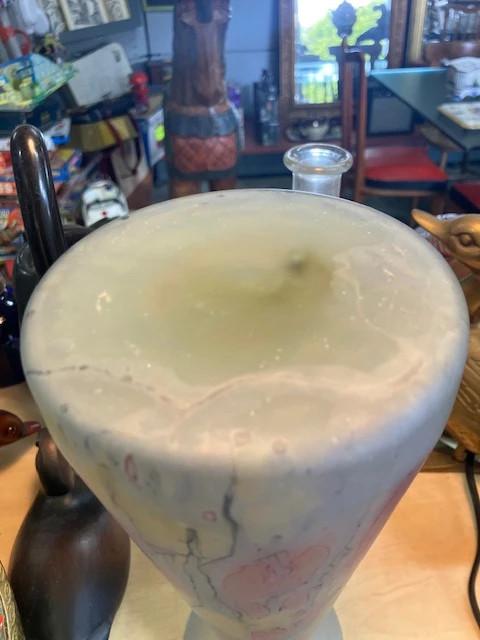 Vase 24cm ilanit pate de verre dépoli pastel année 50