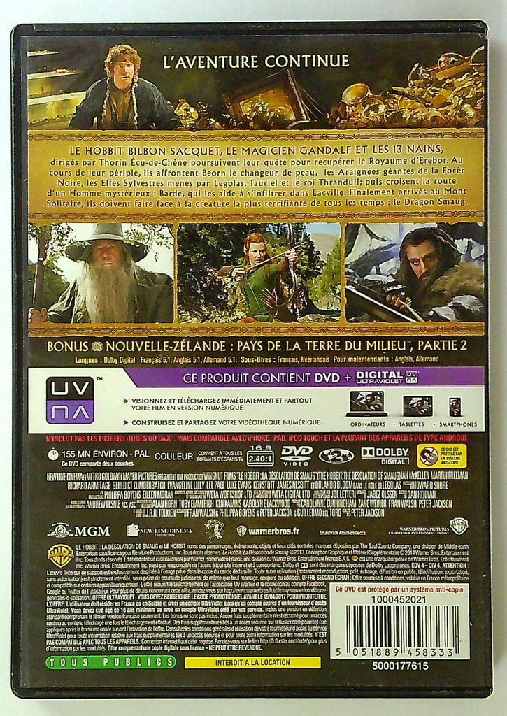 Dvd Le Hobbit : La Désolation de Smaug