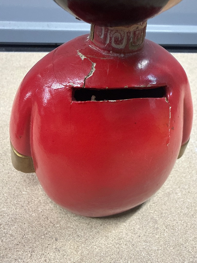 Tirelire – Vintage – Bibelots – Figurine Chinoise Rouge