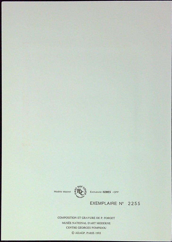 Vieira Da Silva Art Contemporain Enveloppe Dépliant Timbre 1er jour Encart Fdc Yvert et Tellier