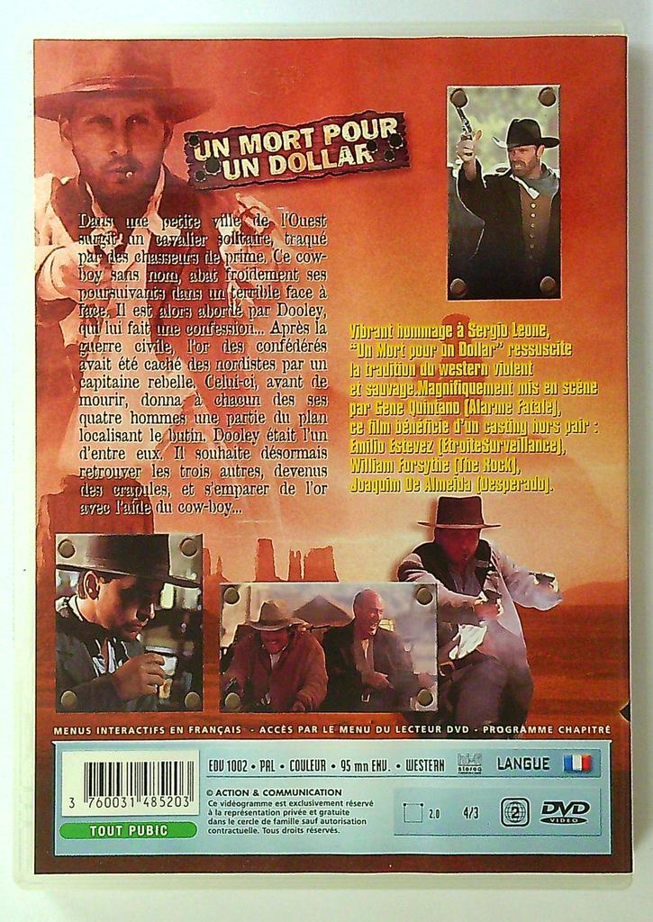 Dvd Western Un Mort Pour Un Dollar Emilio Estevez