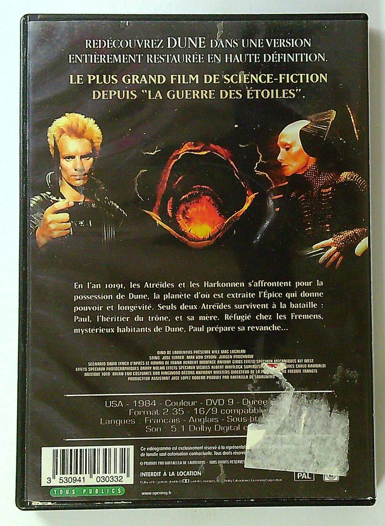 Dune dvd David Lynch Film Culte Science-fiction
