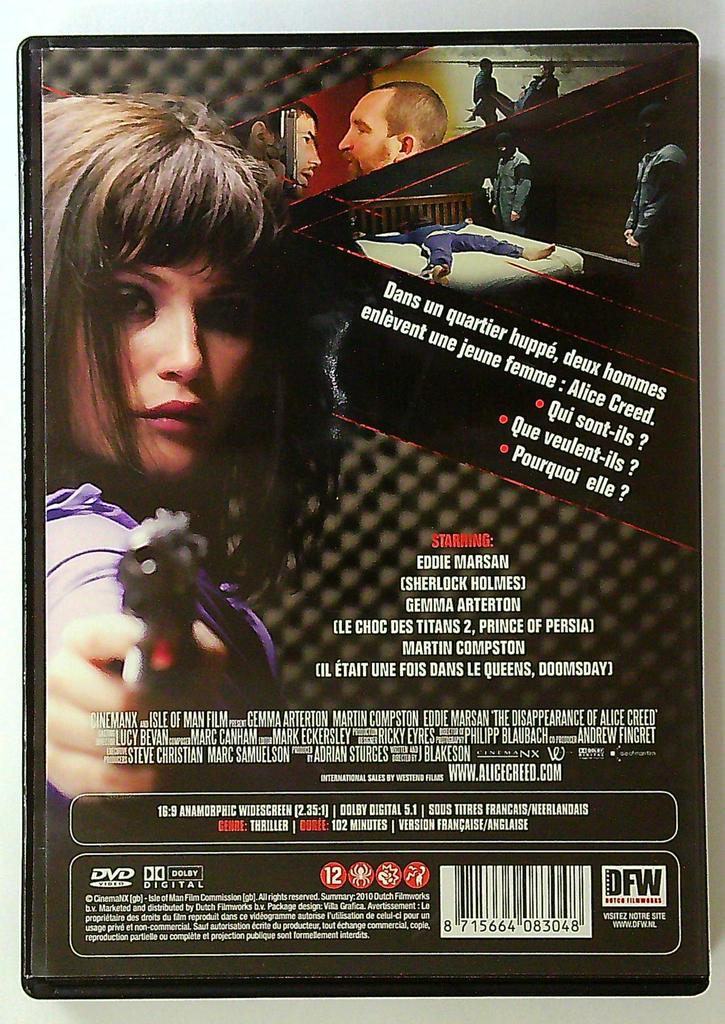Dvd Thriller La Disparition d'alice Creed