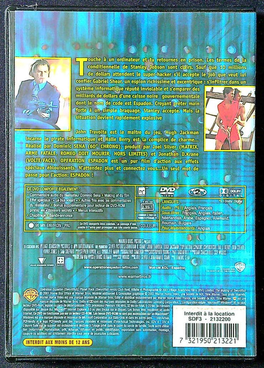 Dvd Opération Espadon – Warner Bros – Cinéma – Film action Travolta