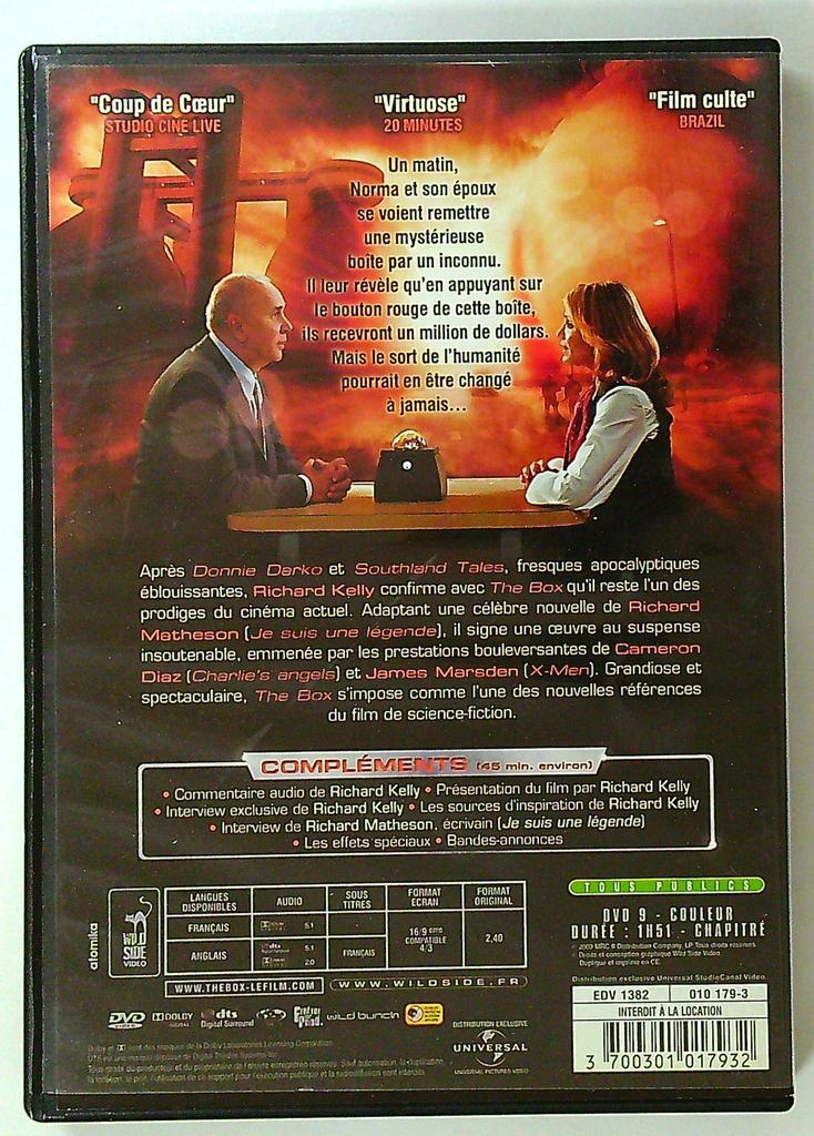 Dvd The Box - Richard Kelly avec Cameron Diaz
