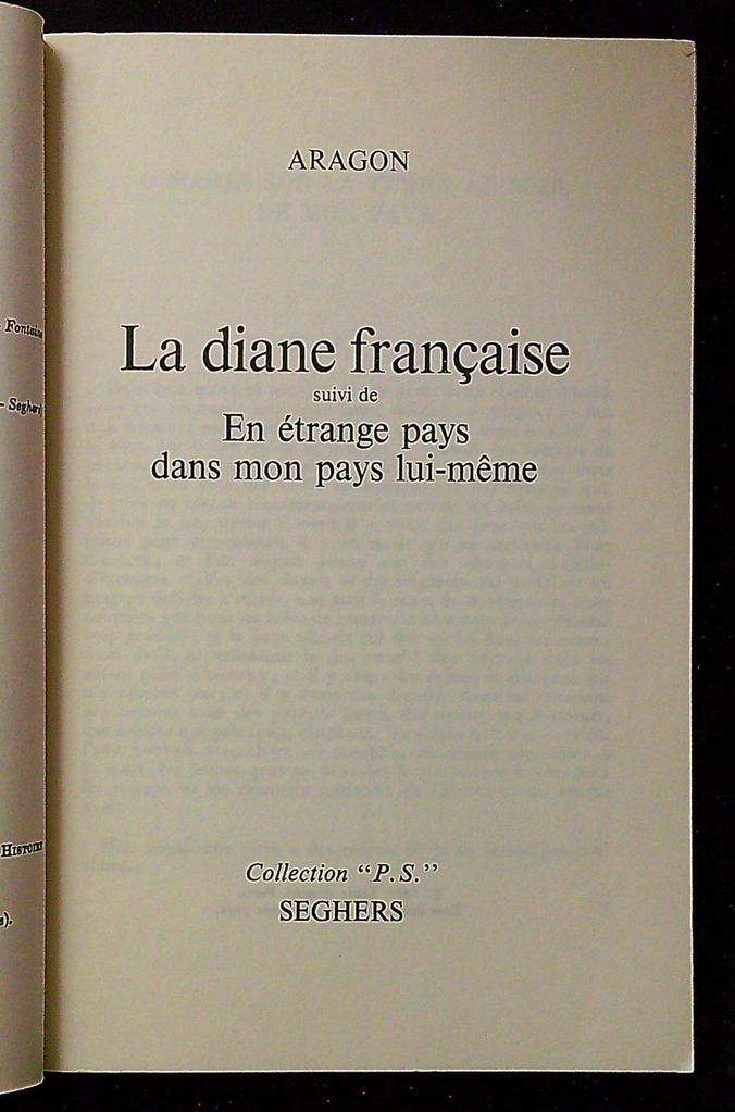 Livre Aragon – La diane française – Littérature – Poésie