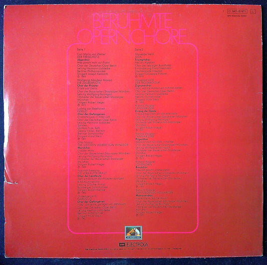 vinyle Berühmte Opernchöre Emi Electrola Classique