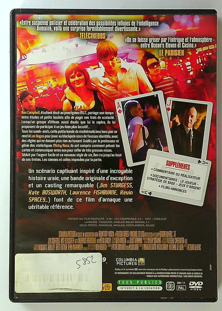 Dvd Las Vegas 21 avec Kevin Spacey