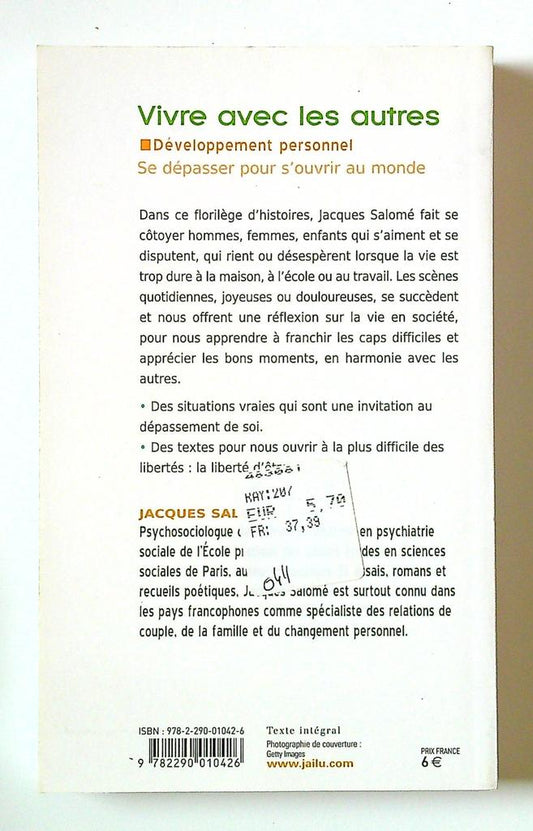 Livre Non-fiction Vivre avec les autres Jacques Salomé