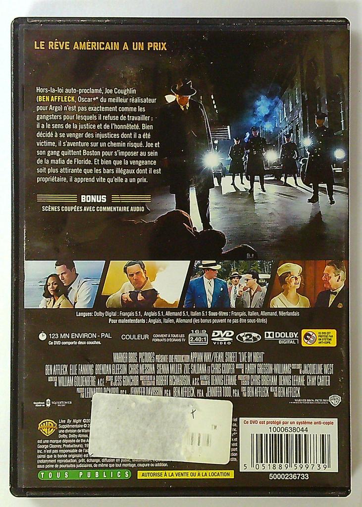 Dvd Live By Night film Ben Affleck