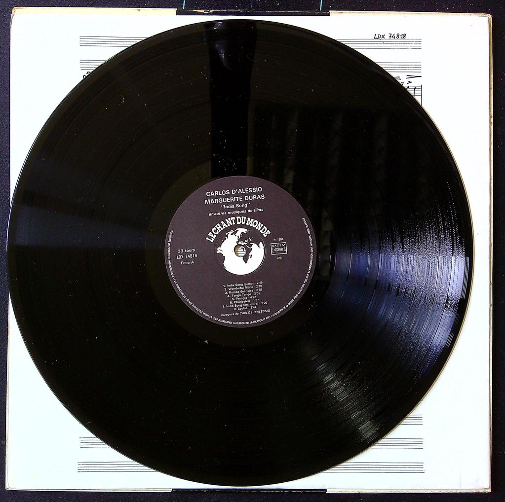 Disque Vinyle – Carlos D'alessio – Musique – India Song