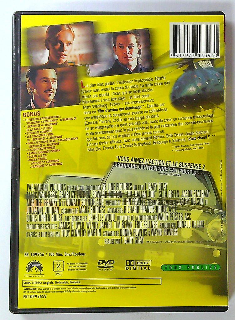 Dvd Braquage à l'italienne Édition Collector Paramount