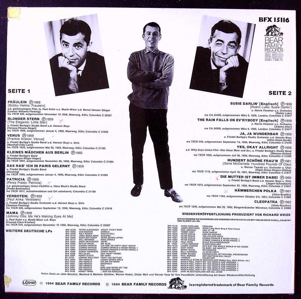 vinyle Chris Howland Fräulein Bear Family Records