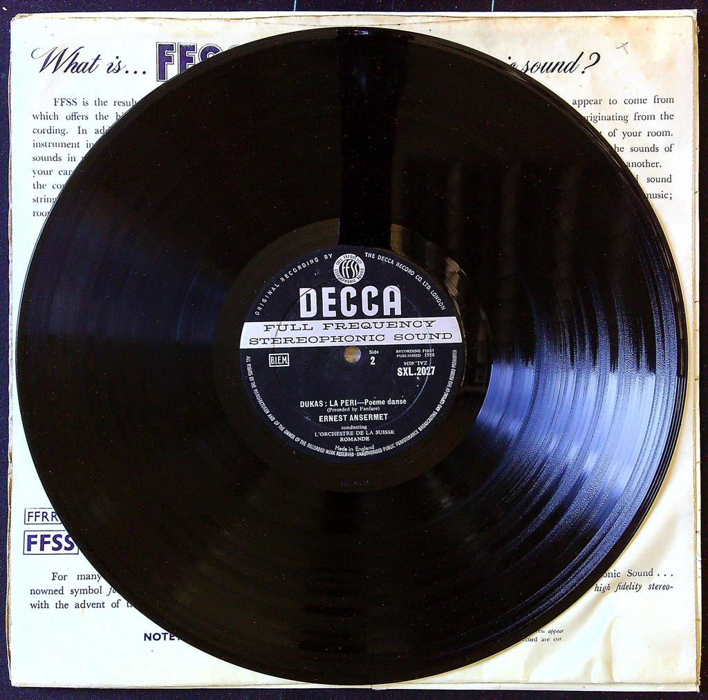 Vinyle – Decca Sxl 2027 – Classique – Ansermet Dukas